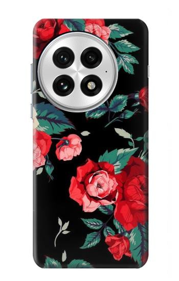 W3112 Rose Floral Pattern Black Case Cover Custodia e Flip Case per OnePlus 13 W3112 Rose Floral Pattern Black Case Cover Custodia e Flip Case per OnePlus 13