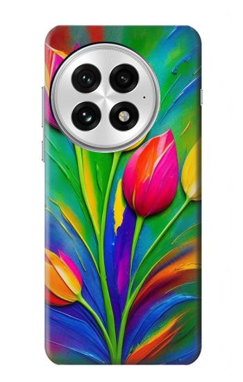 W3926 Colorful Tulip Oil Painting Case Cover Custodia e Flip Case per OnePlus 13