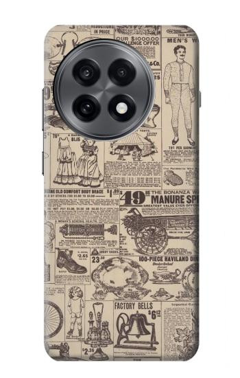 W3819 Retro Vintage Paper Case Cover Custodia e Flip Case per OnePlus 13R