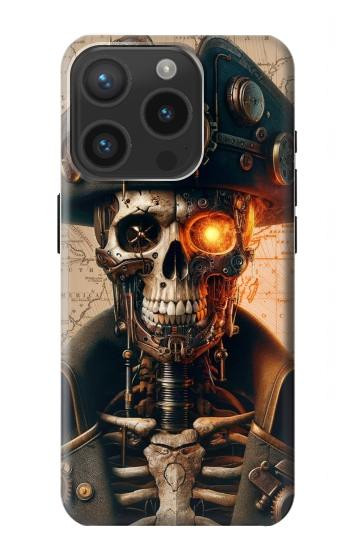 W4018 Steampunk Pirate Skull Case Cover Custodia e Flip Case per iPhone 15 Pro
