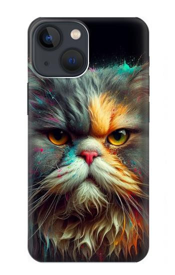 W3971 Cat Painted Color Case Cover Custodia e Flip Case per iPhone 14