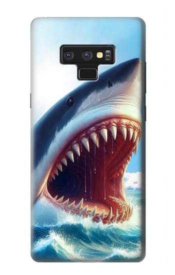 W4004 Oil Color Painting Giant Shark Case Cover Custodia e Flip Case per Note 9 Samsung Galaxy Note9