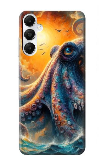 W4003 Oil Color Painting Giant Octopus Case Cover Custodia e Flip Case per Samsung Galaxy A05s