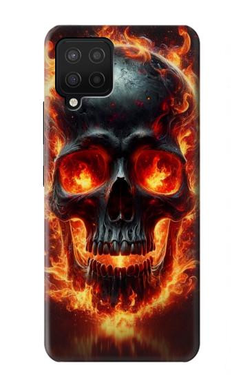 W3986 Fire Skull Case Cover Custodia e Flip Case per Samsung Galaxy A12