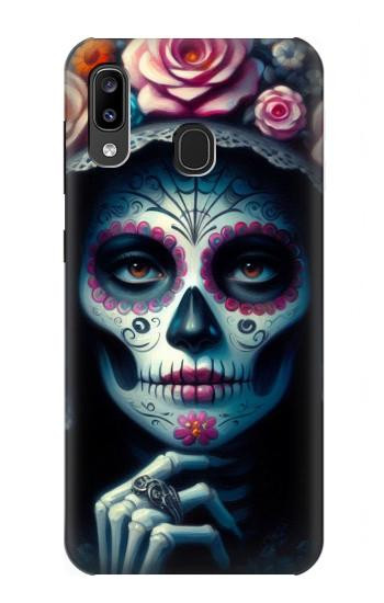 W3990 Girl Skull Steam Punk Gothic Case Cover Custodia e Flip Case per Samsung Galaxy A20, Galaxy A30