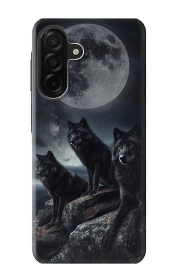 W3970 Black Wolf Full Moon Case Cover Custodia e Flip Case per Samsung Galaxy A26