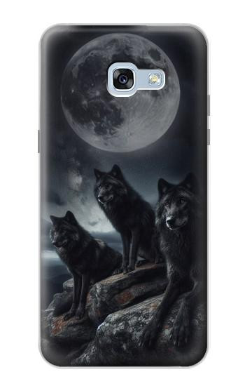 W3970 Black Wolf Full Moon Case Cover Custodia e Flip Case per Samsung Galaxy A5 (2017)
