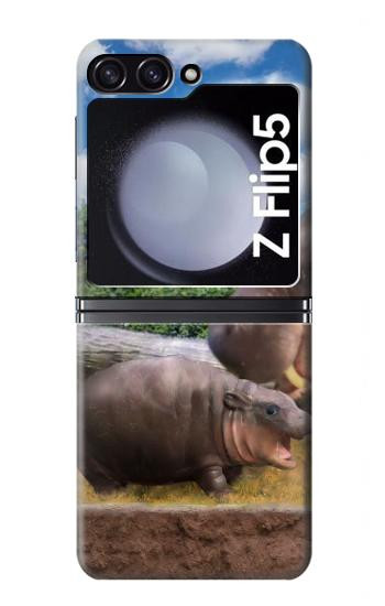 W4031 Baby Hippo Hippopotamus Family Case Cover Custodia e Flip Case per Samsung Galaxy Z Flip 5