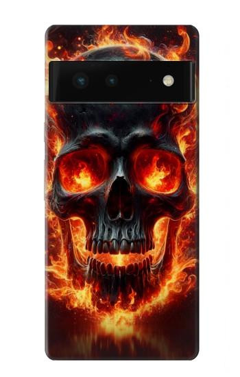 W3986 Fire Skull Case Cover Custodia e Flip Case per Google Pixel 6