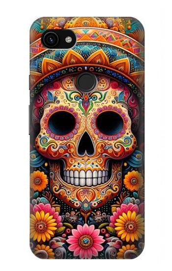 W3999 Mexican Skull Painting Case Cover Custodia e Flip Case per Google Pixel 3a XL