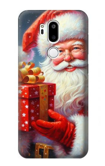 W4029 Xmas Smiling Santa Claus Gift Box Case Cover Custodia e Flip Case per LG G7 ThinQ