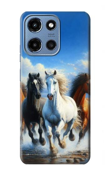 W3996 Horse Running Case Cover Custodia e Flip Case per Motorola Moto G 5G (2025)