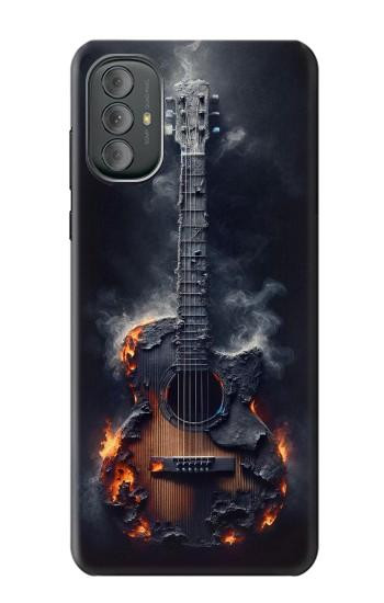 W3972 Burned Acoustic Guitar Graphic Case Cover Custodia e Flip Case per Motorola Moto G Power 2022, G Play 2023