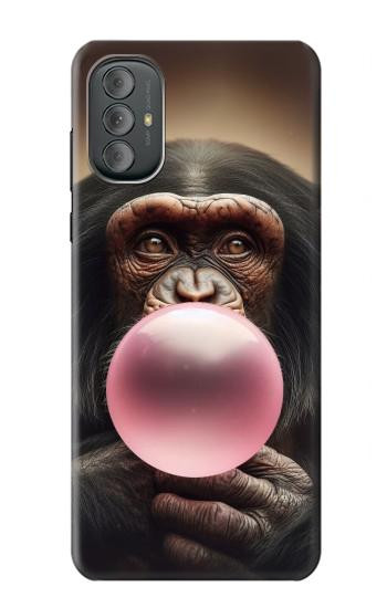 W3973 Chimpanzee Blowing Pink Bubblegum Case Cover Custodia e Flip Case per Motorola Moto G Power 2022, G Play 2023