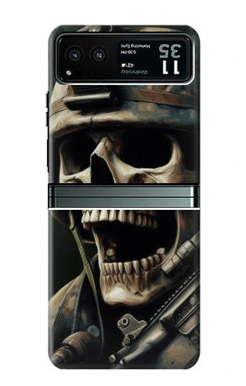 W4017 Skull Soldier Case Cover Custodia e Flip Case per Motorola Razr 40 W4017 Skull Soldier Case Cover Custodia e Flip Case per Motorola Razr 40