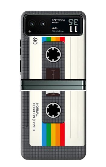 W4023 Vintage Rainbow Compact Cassette Case Cover Custodia e Flip Case per Motorola Razr 40