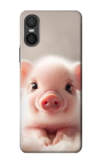 W3979 Cute Baby Pig Case Cover Custodia e Flip Case per Sony Xperia 10 VI