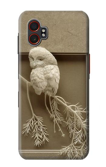 W1386 Paper Sculpture Owl Case Cover Custodia e Flip Case per Samsung Galaxy XCover7 Pro