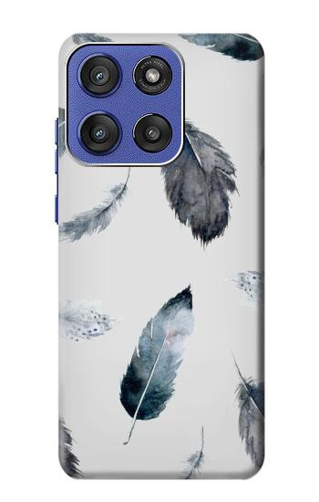 W3085 Feather Paint Pattern Case Cover Custodia e Flip Case per Motorola Moto G Stylus 5G (2025), Edge 60 Stylus