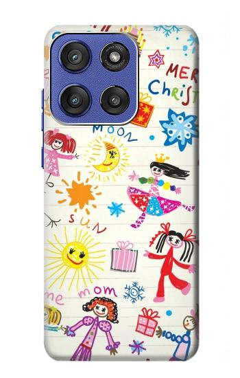 W3280 Kids Drawing Case Cover Custodia e Flip Case per Motorola Moto G Stylus 5G (2025), Edge 60 Stylus