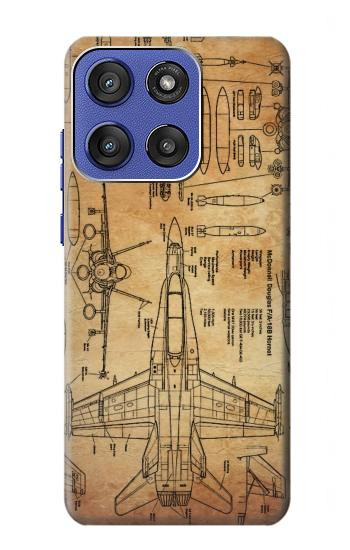 W3868 Aircraft Blueprint Old Paper Case Cover Custodia e Flip Case per Motorola Moto G Stylus 5G (2025), Edge 60 Stylus