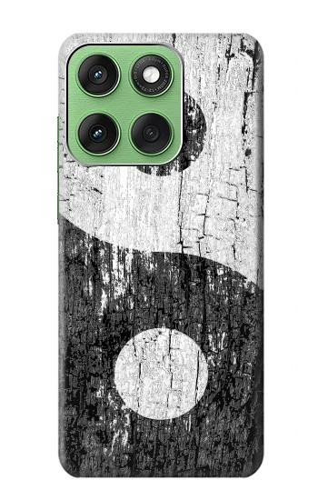 W2489 Yin Yang Wood Graphic Printed Case Cover Custodia e Flip Case per Motorola Edge 60