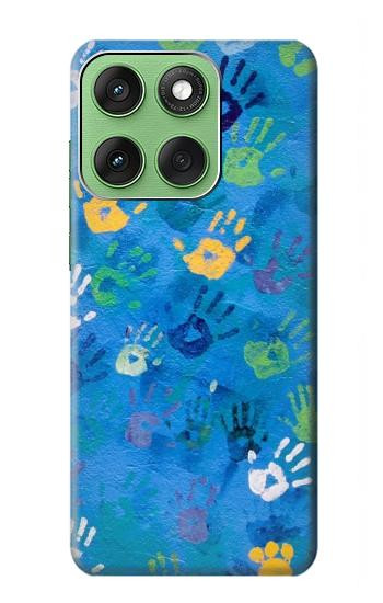 W3403 Hand Print Case Cover Custodia e Flip Case per Motorola Edge 60