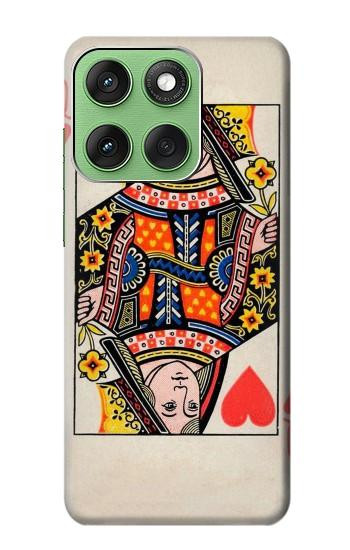 W3429 Queen Hearts Card Case Cover Custodia e Flip Case per Motorola Edge 60