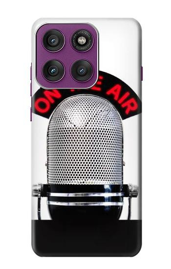 W2381 Vintage Radio Microphone On The Air Case Cover Custodia e Flip Case per Motorola Edge 60 Pro