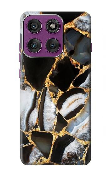 W3419 Gold Marble Graphic Print Case Cover Custodia e Flip Case per Motorola Edge 60 Pro