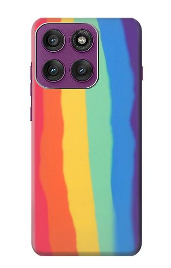 W3799 Cute Vertical Watercolor Rainbow Case Cover Custodia e Flip Case per Motorola Edge 60 Pro
