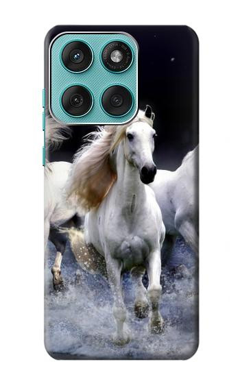 W0246 White Horse Case Cover Custodia e Flip Case per Motorola Edge 60 Fusion