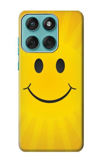 W1146 Yellow Sun Smile Case Cover Custodia e Flip Case per Motorola Edge 60 Fusion