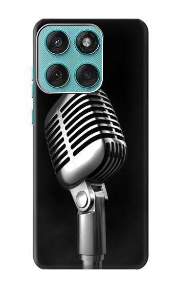 W1672 Retro Microphone Jazz Music Case Cover Custodia e Flip Case per Motorola Edge 60 Fusion