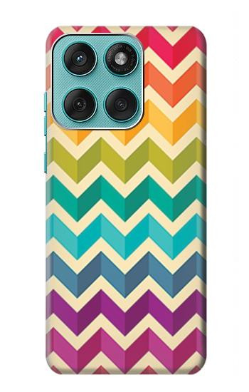 W2362 Rainbow Colorful Shavron Zig Zag Pattern Case Cover Custodia e Flip Case per Motorola Edge 60 Fusion