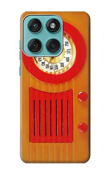 W2780 Vintage Orange Bakelite Radio Case Cover Custodia e Flip Case per Motorola Edge 60 Fusion