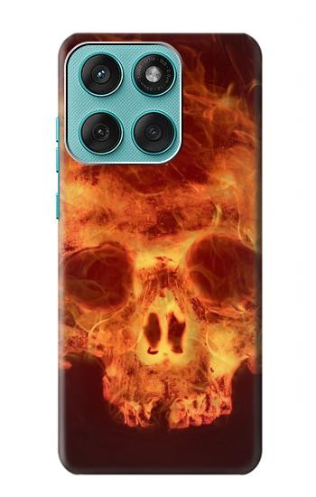 W3881 Fire Skull Case Cover Custodia e Flip Case per Motorola Edge 60 Fusion