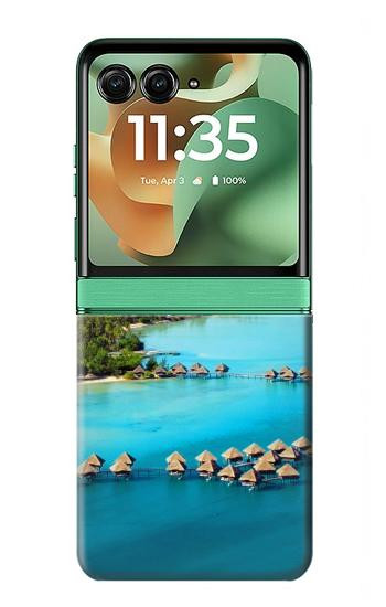 W0844 Bora Bora Island Case Cover Custodia e Flip Case per Motorola Razr 60, Razr 2025
