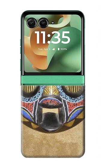 W0965 African Baluba Mask Case Cover Custodia e Flip Case per Motorola Razr 60, Razr 2025