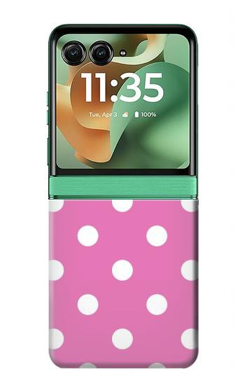 W2358 Pink Polka Dots Case Cover Custodia e Flip Case per Motorola Razr 60, Razr 2025