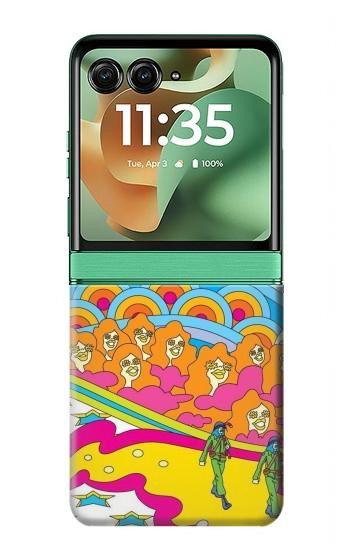 W3407 Hippie Art Case Cover Custodia e Flip Case per Motorola Razr 60, Razr 2025