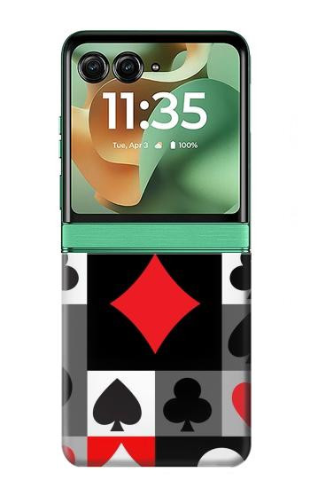 W3463 Poker Card Suit Case Cover Custodia e Flip Case per Motorola Razr 60, Razr 2025