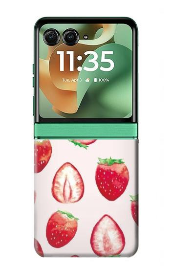 W3481 Strawberry Case Cover Custodia e Flip Case per Motorola Razr 60, Razr 2025