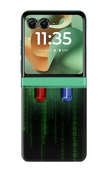 W3816 Red Pill Blue Pill Capsule Case Cover Custodia e Flip Case per Motorola Razr 60, Razr 2025