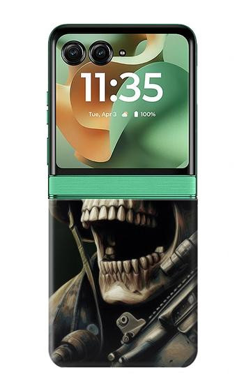 W4017 Skull Soldier Case Cover Custodia e Flip Case per Motorola Razr 60, Razr 2025 W4017 Skull Soldier Case Cover Custodia e Flip Case per Motorola Razr 60, Razr 2025