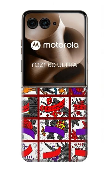 W1923 Hanafuda Japanese Flower Card Case Cover Custodia e Flip Case per Motorola Razr 60 Ultra, Razr Ultra 2025