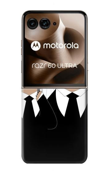 W3557 Bear in Black Suit Case Cover Custodia e Flip Case per Motorola Razr 60 Ultra, Razr Ultra 2025