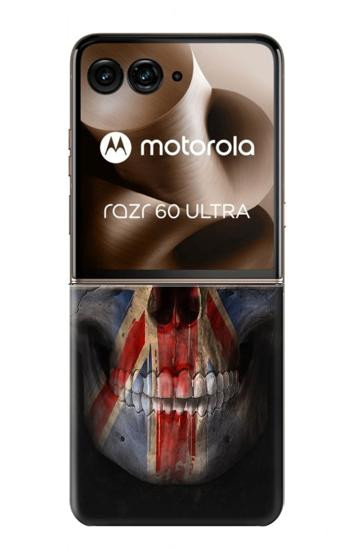 W3848 United Kingdom Flag Skull Case Cover Custodia e Flip Case per Motorola Razr 60 Ultra, Razr Ultra 2025