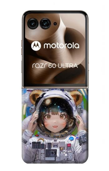 W3915 Raccoon Girl Baby Sloth Astronaut Suit Case Cover Custodia e Flip Case per Motorola Razr 60 Ultra, Razr Ultra 2025