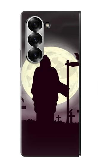 W3262 Grim Reaper Night Moon Cemetery Case Cover Custodia e Flip Case per Samsung Galaxy Z Fold 7